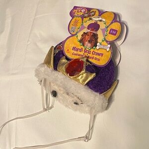 Vintage Purple Mardi Gras Crown with Gold and Red Accents for S/M dogs